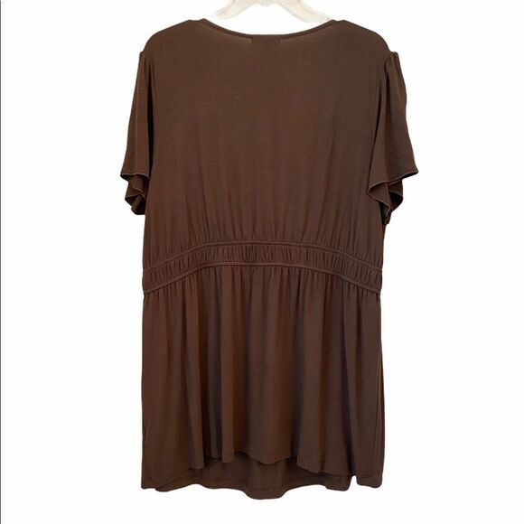 Apt. 9 Layered Look Top, Brown & Cream, Size 1X - Picture 3 of 8